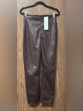 The RealReal Rag & Bone Burgundy Faux Leather Pants PR10-34